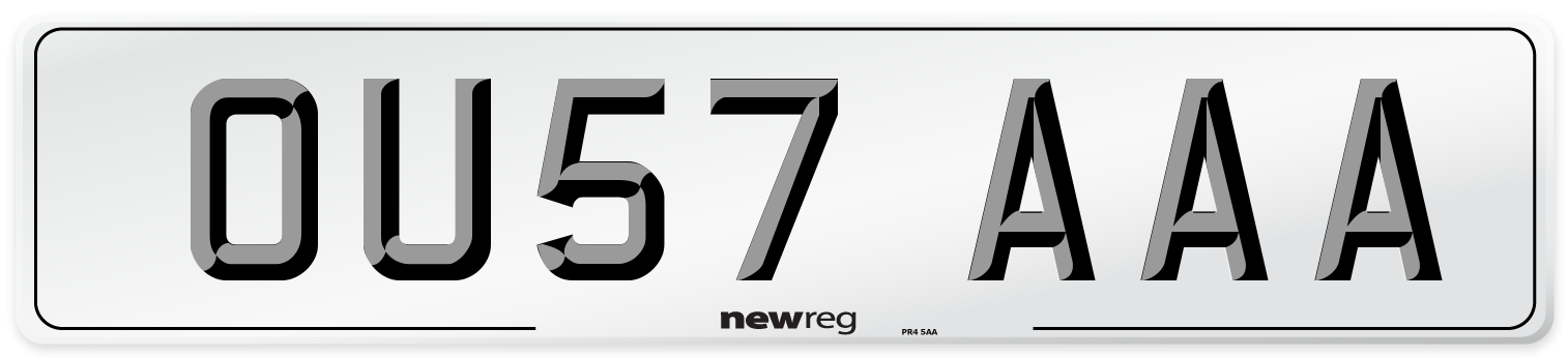OU57 AAA Number Plate from New Reg